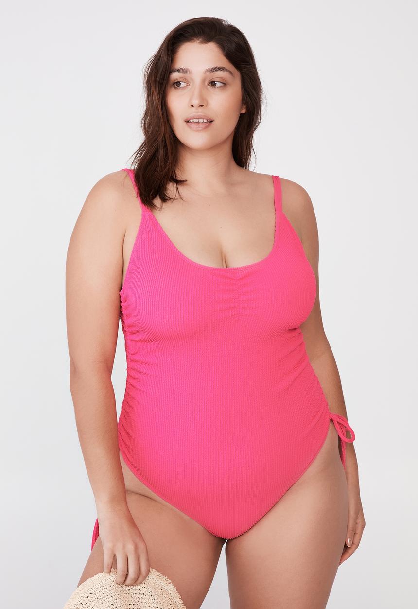 Cotton On - Curve side gather one piece - aurora pink