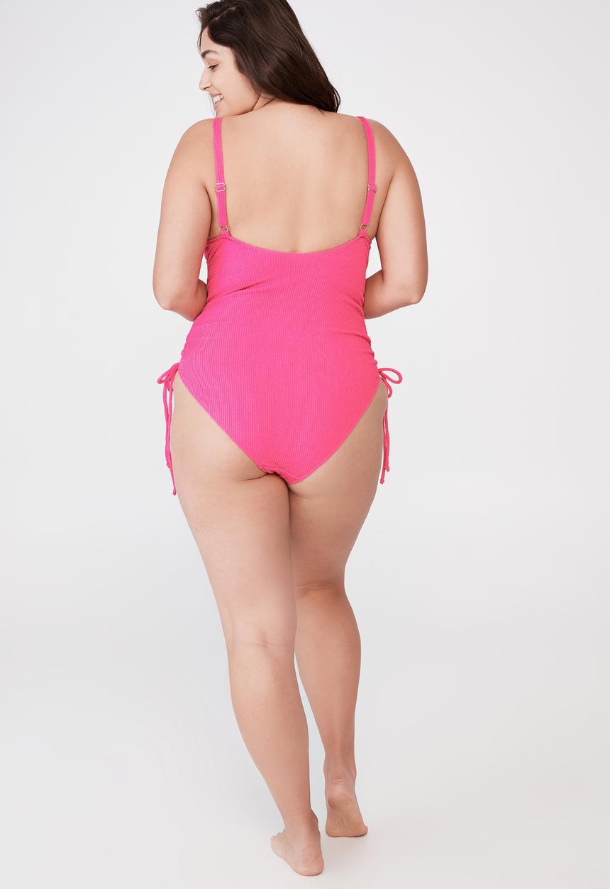 Cotton On - Curve side gather one piece - aurora pink
