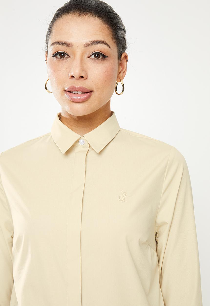 POLO - Jamie basic long sleeve shirt - stone