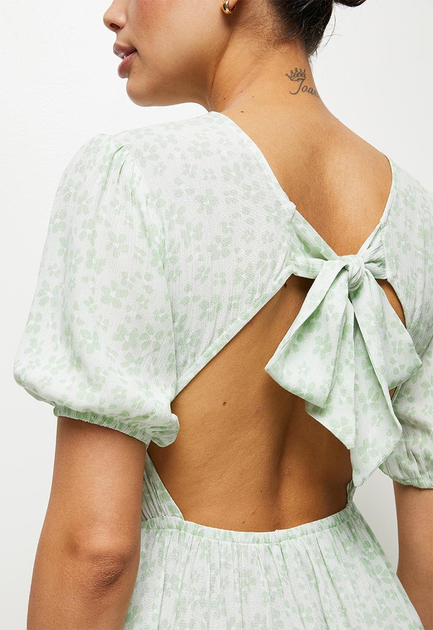 MILLA - Puff sleeve mini dress - milk green floral