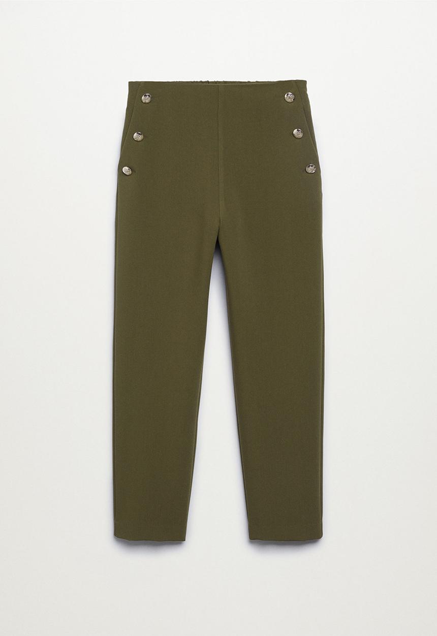 MANGO - Trousers dorado - green