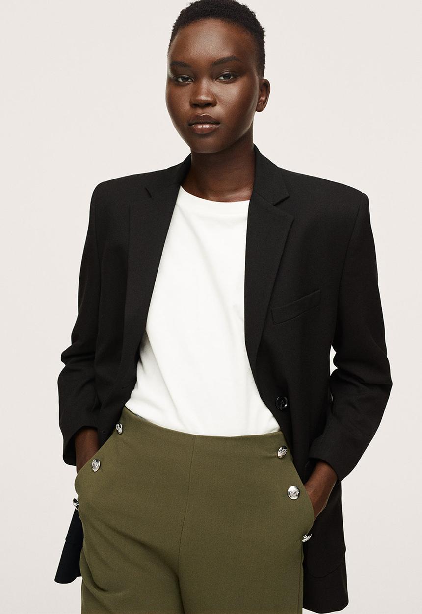 MANGO - Trousers dorado - green