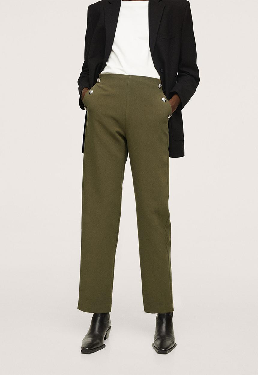 MANGO - Trousers dorado - green