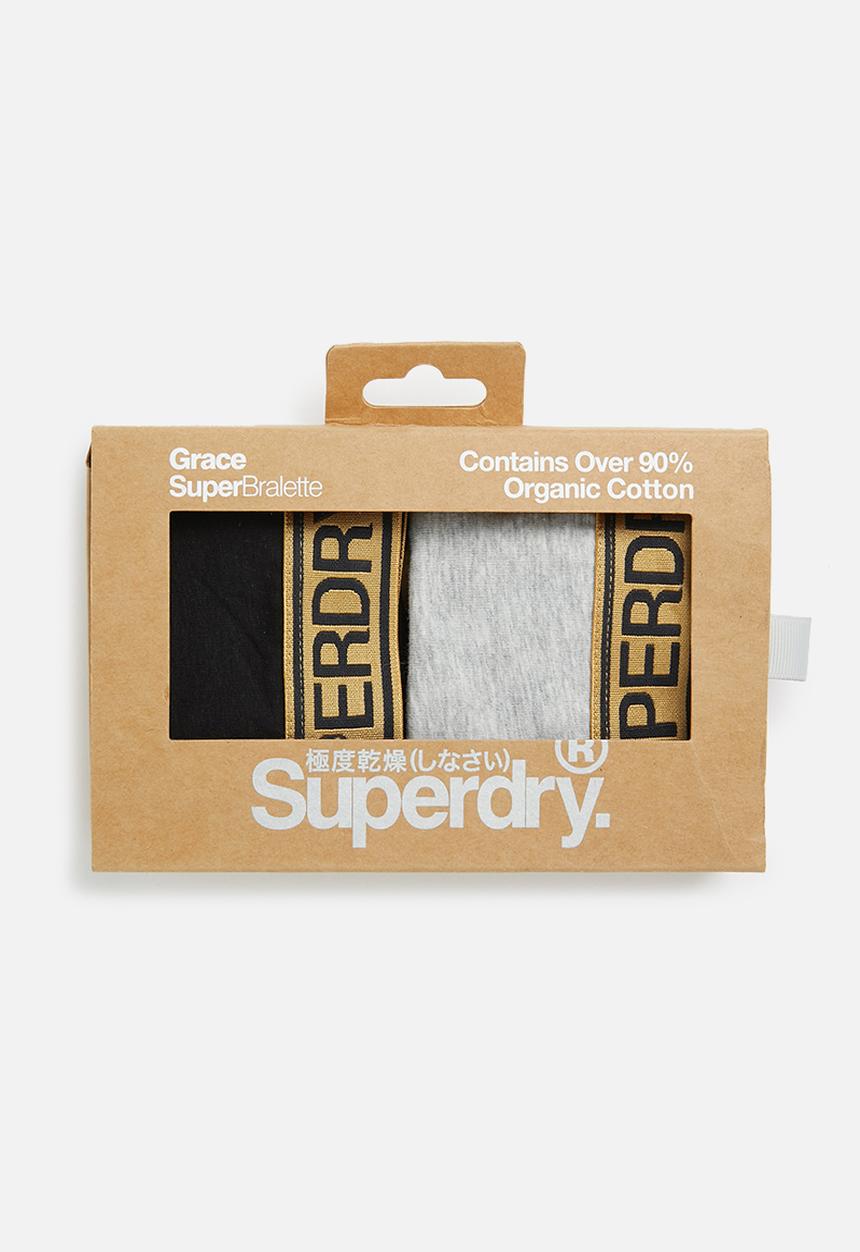 Superdry. - Grace super bralette - black & grey 