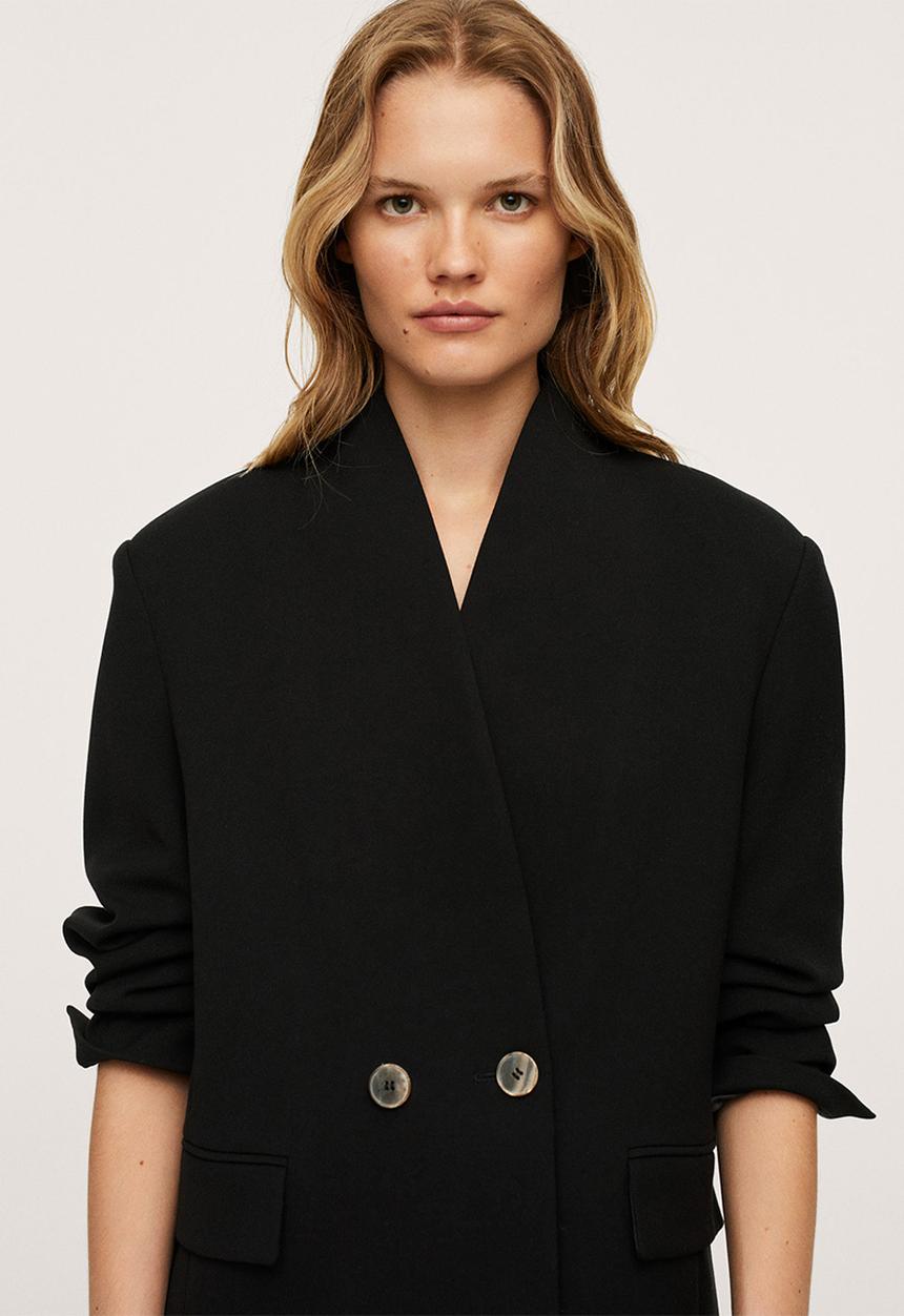 MANGO - Coat pragado - black