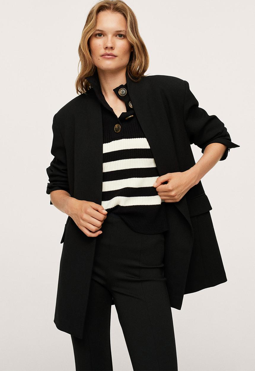 MANGO - Coat pragado - black