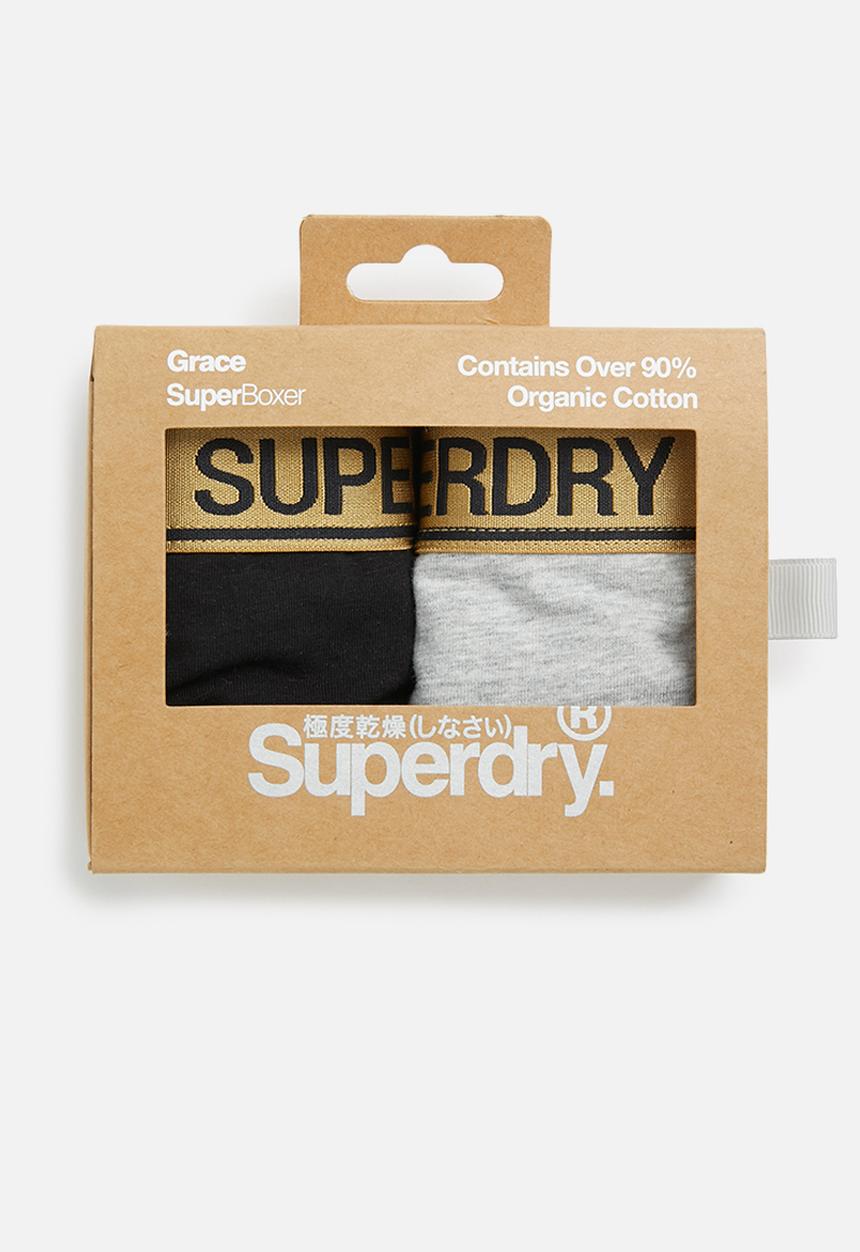 Superdry. - Grace super boxer - black & grey