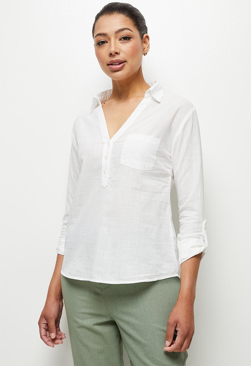 edit - Relaxed cotton shirt - milk