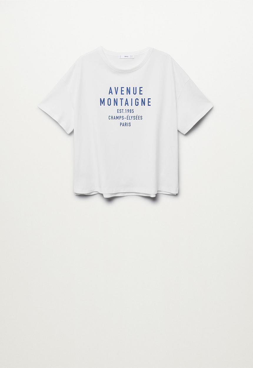 MANGO - T-shirt pstavenu - white