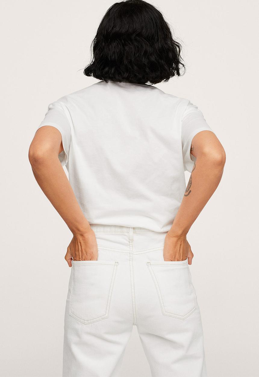 MANGO - T-shirt pstavenu - white