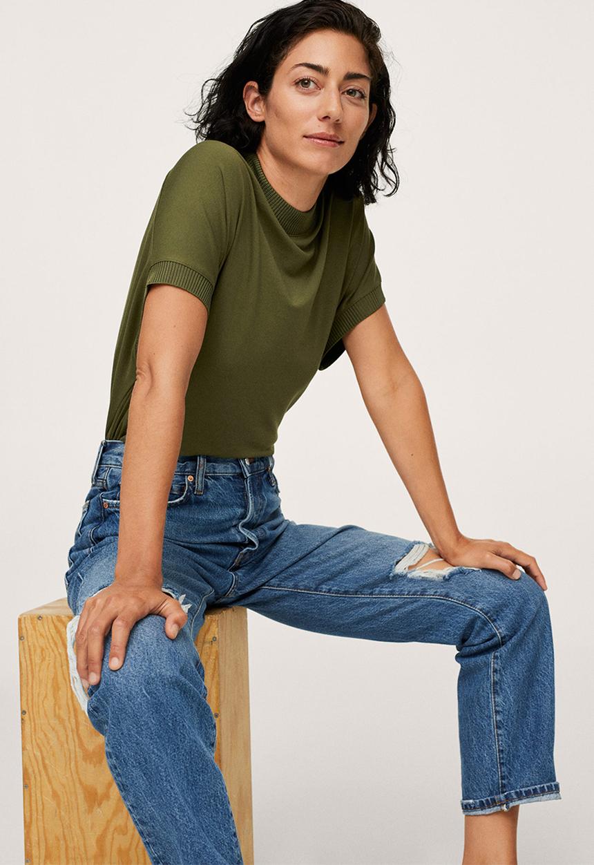 MANGO - T-shirt malaui - beige/khaki