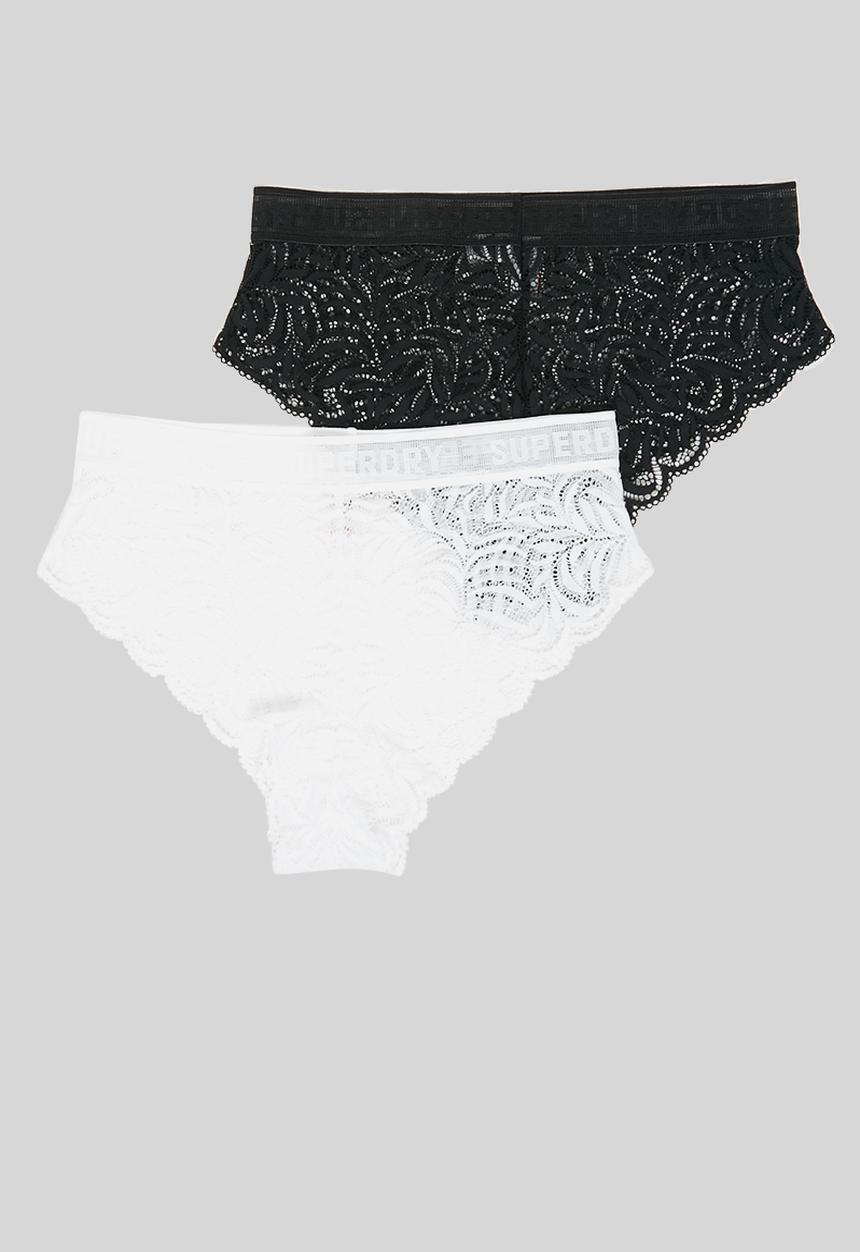 Superdry. - Lace brazilian brief - black & white