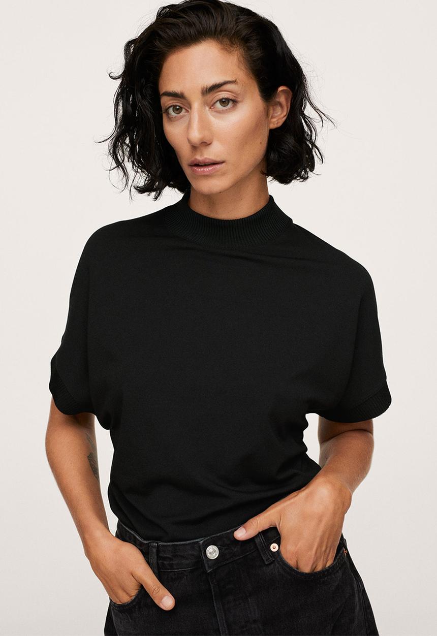 MANGO - T-shirt malaui - black