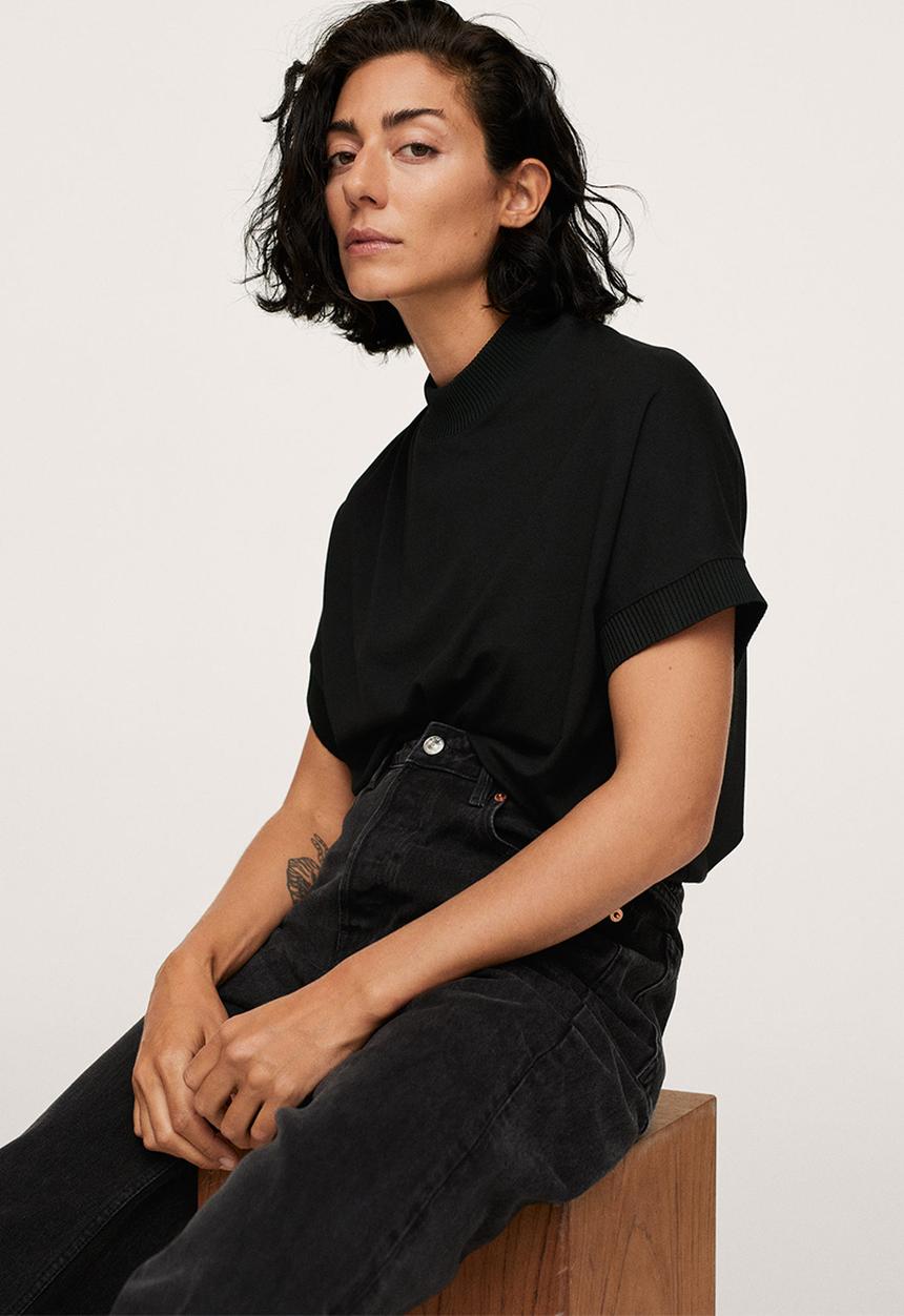 MANGO - T-shirt malaui - black