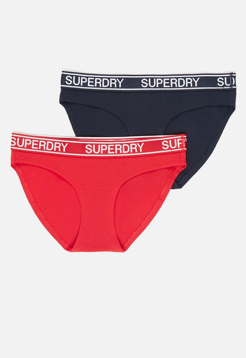 Superdry. - Grace super brief - rouge red & downhill navy