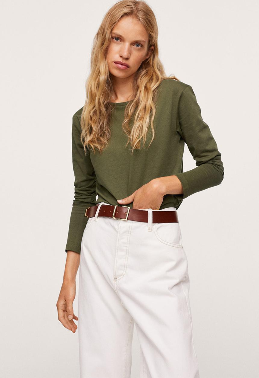 MANGO - T-shirt saca - beige/khaki