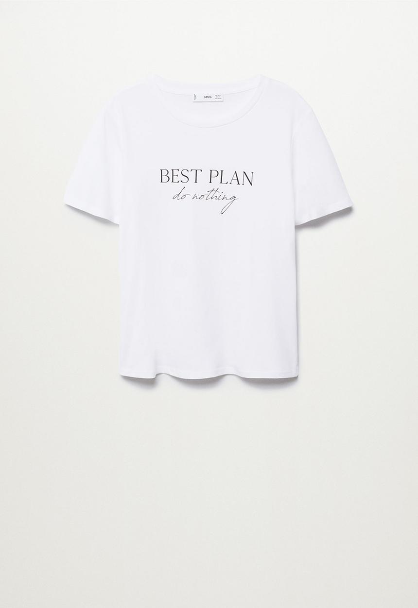 MANGO - T-shirt pstilubi - white