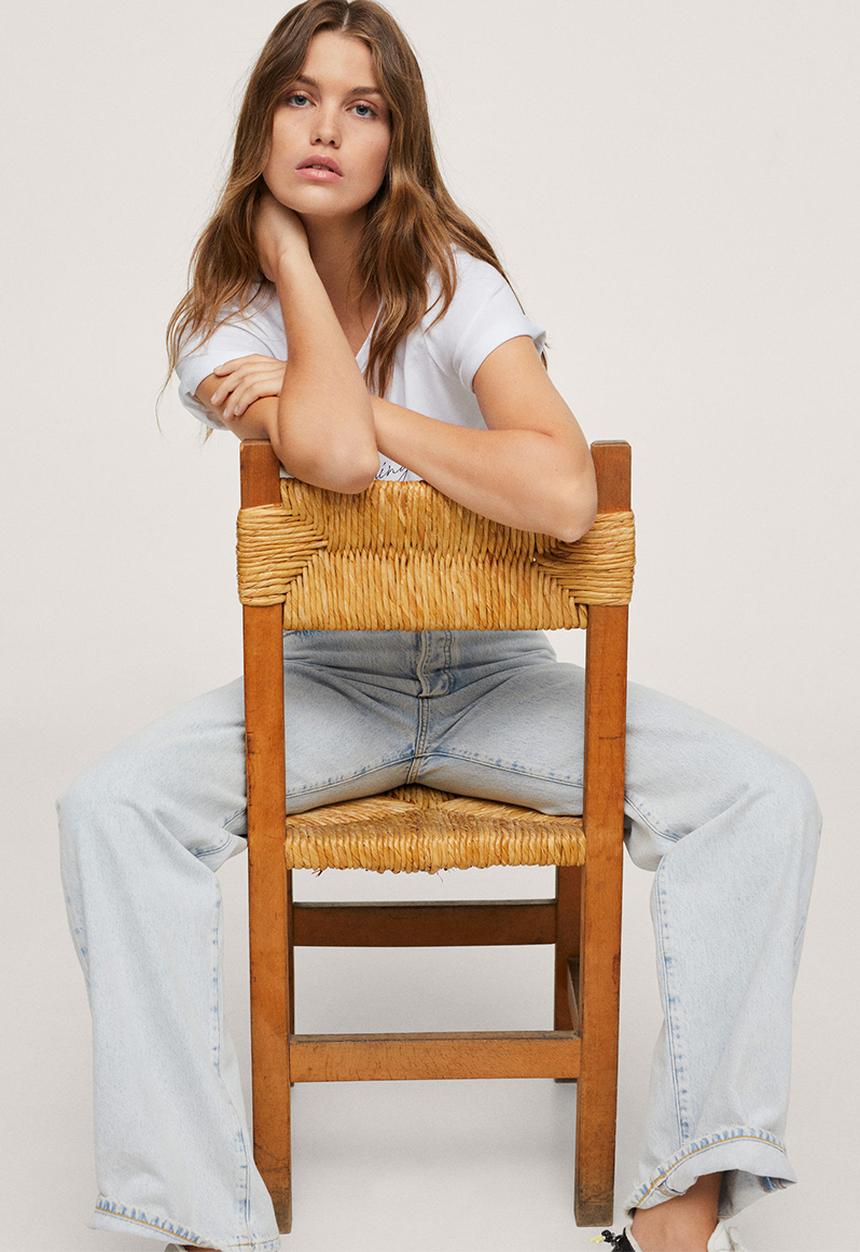 MANGO - T-shirt pstilubi - white