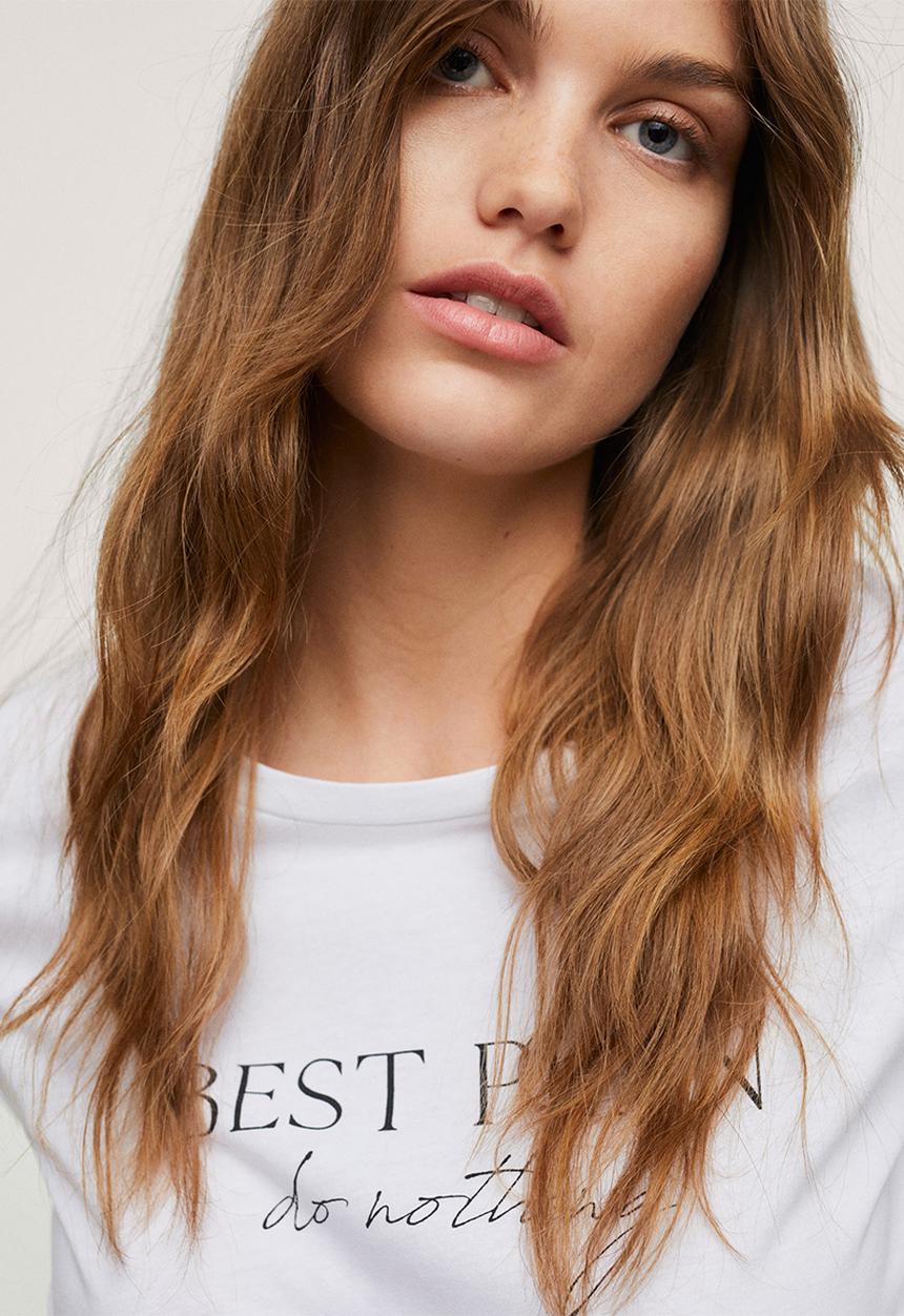 MANGO - T-shirt pstilubi - white