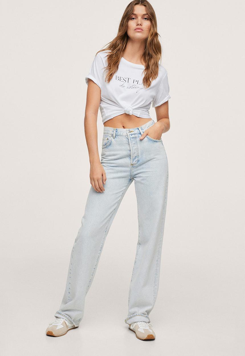 MANGO - T-shirt pstilubi - white