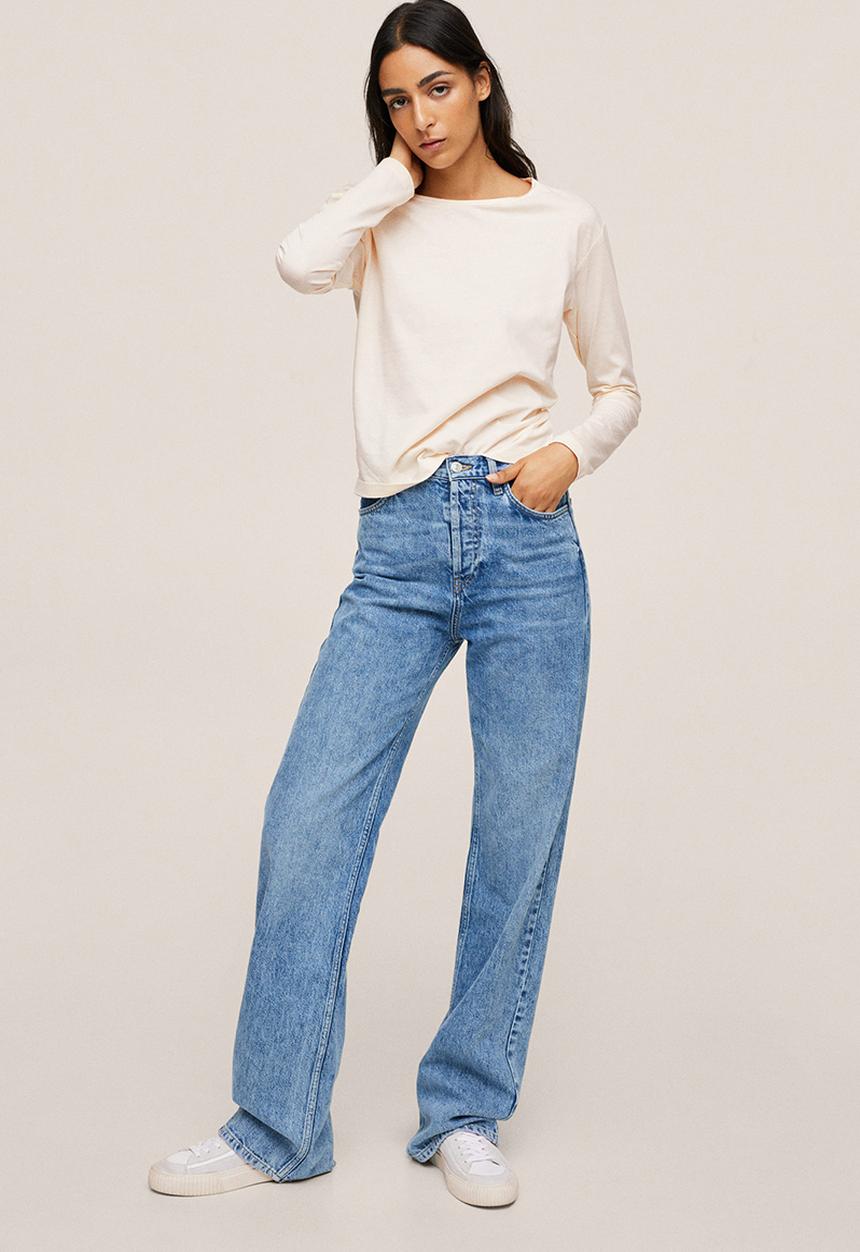 MANGO - T-shirt saca - light beige