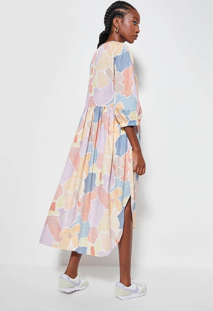 Superbalist - Curved hem babydoll dress - multi 