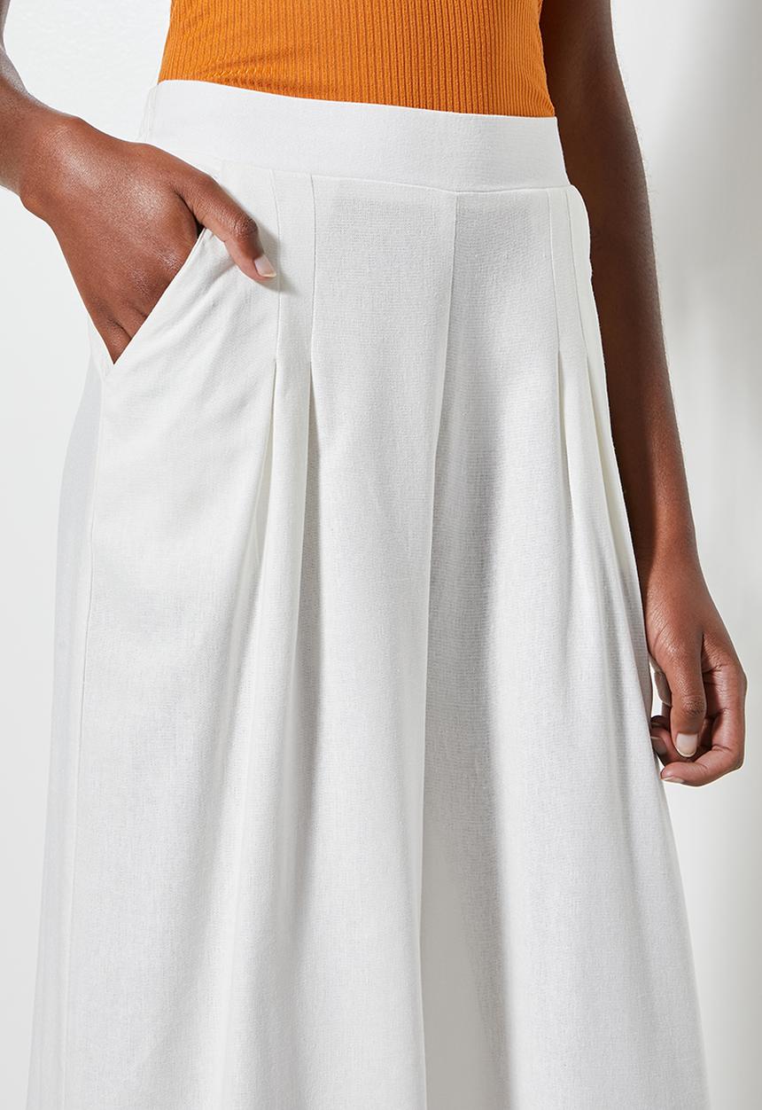 Superbalist - Linen blend cullote - white