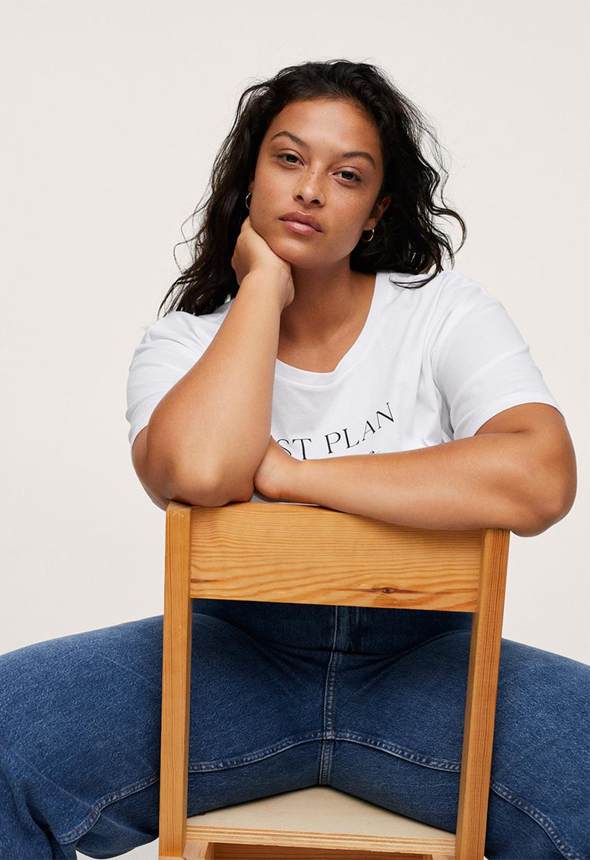 MANGO - Plus T-shirt pstilubi - white