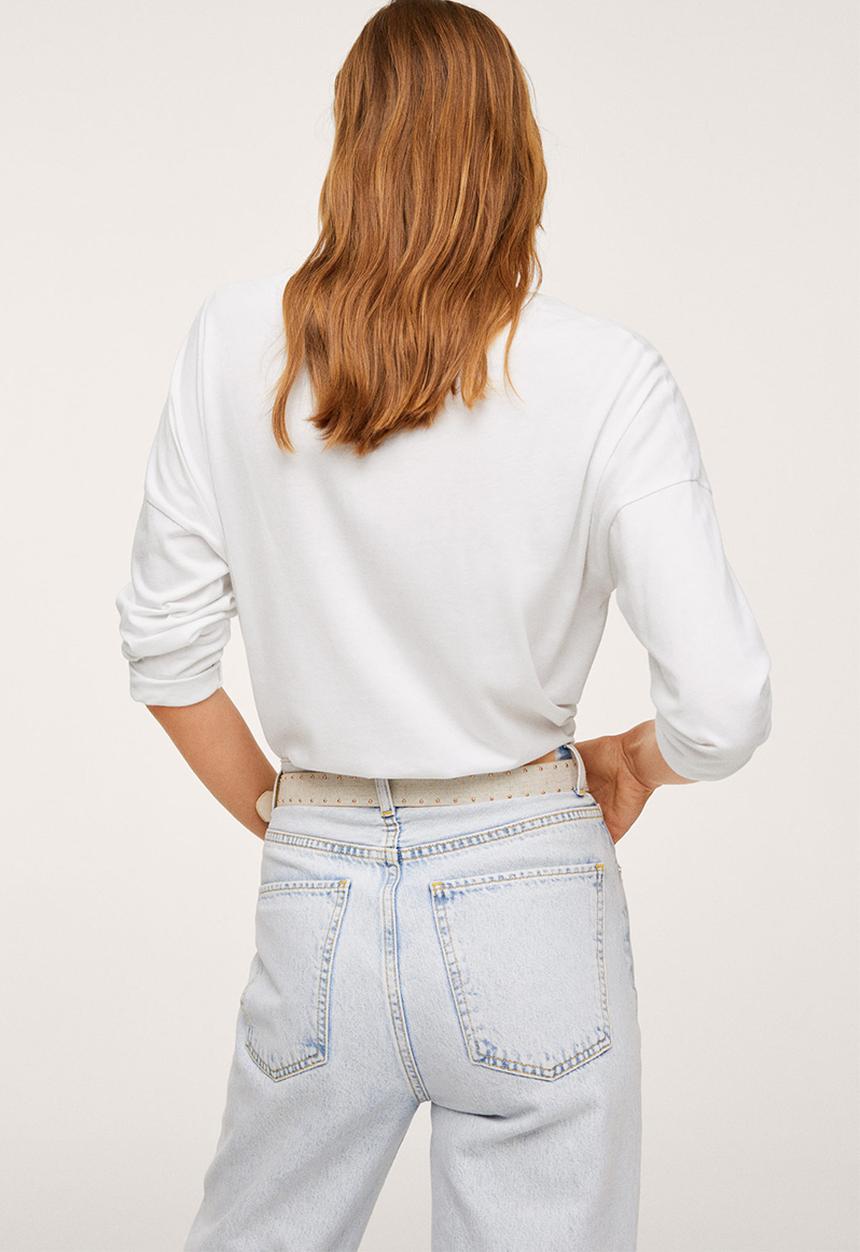 MANGO - T-shirt sacov - white