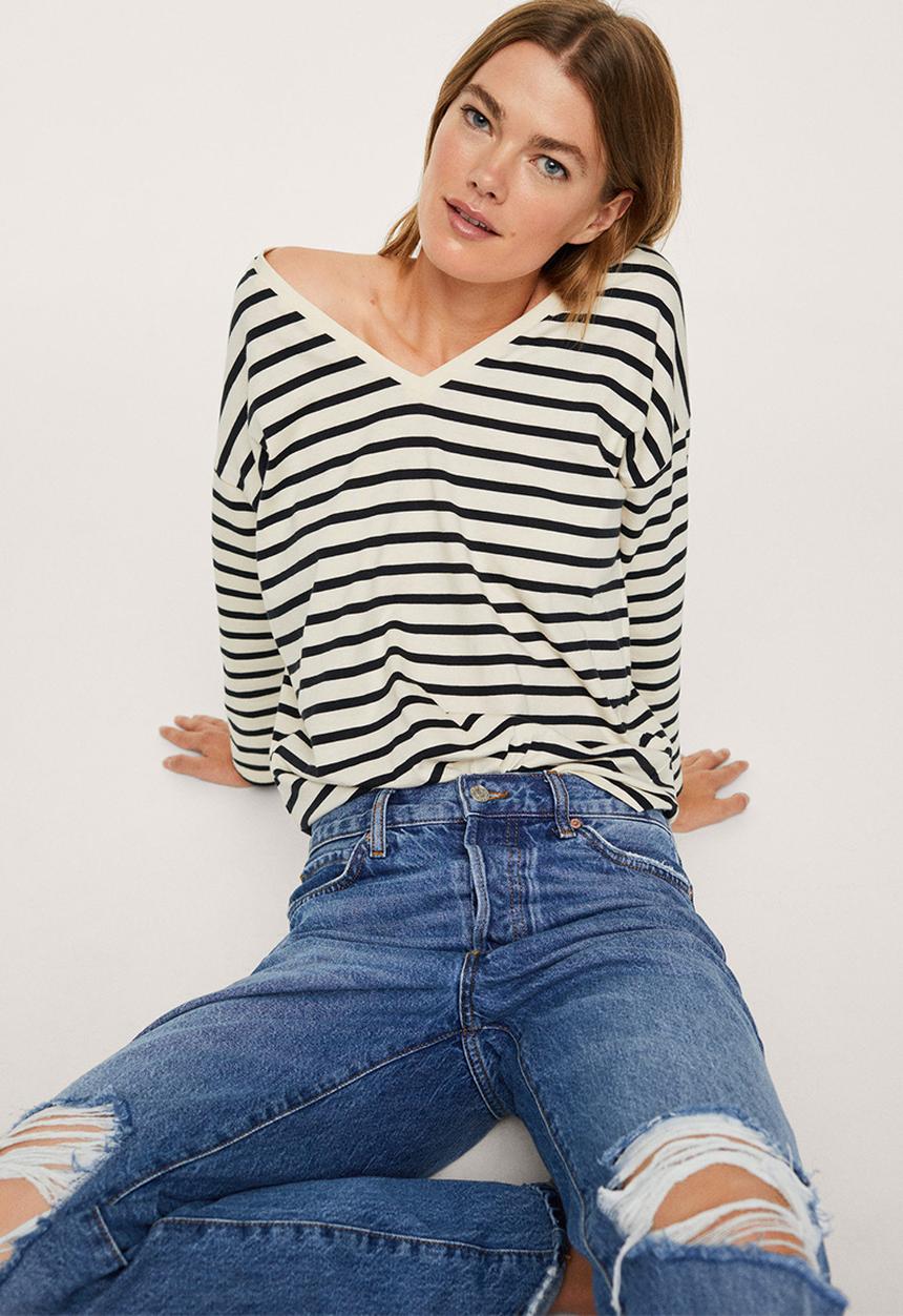 MANGO - T-shirt sacov - light beige 