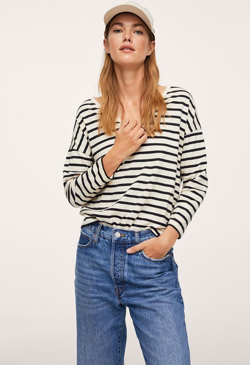 MANGO - T-shirt sacov - light beige 