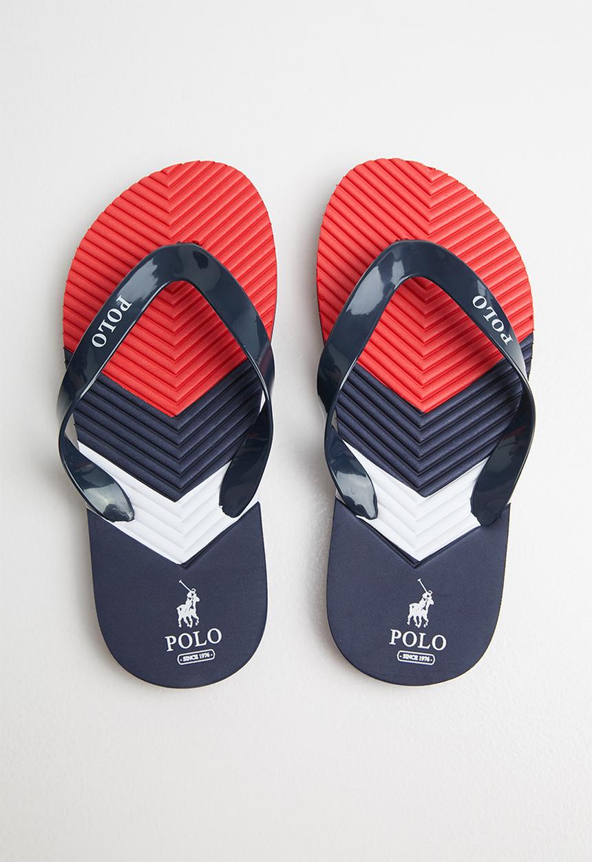 POLO - Boys clive chevron flip flop - red