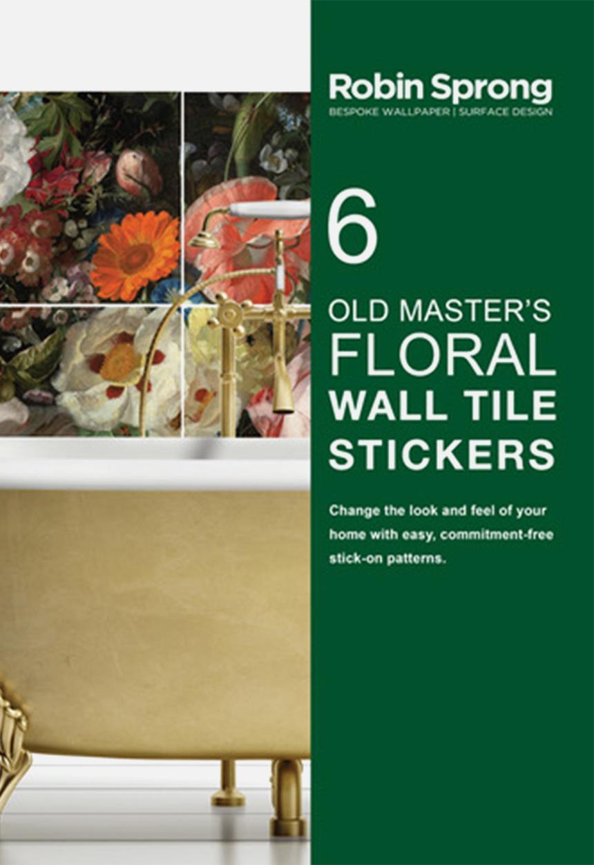Robin Sprong - 6 oversized floral wall stickers - multi