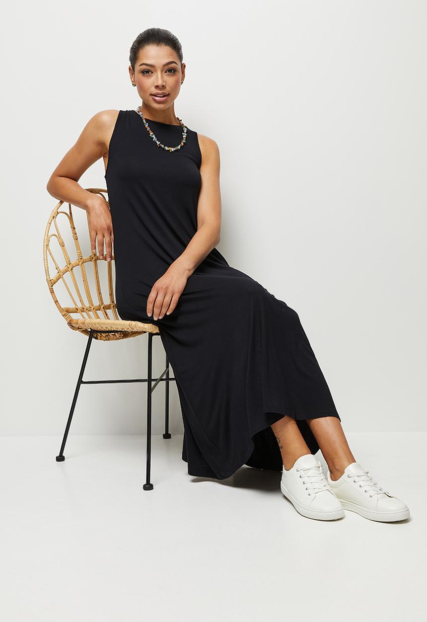 edit - Knit cutaway maxi - black
