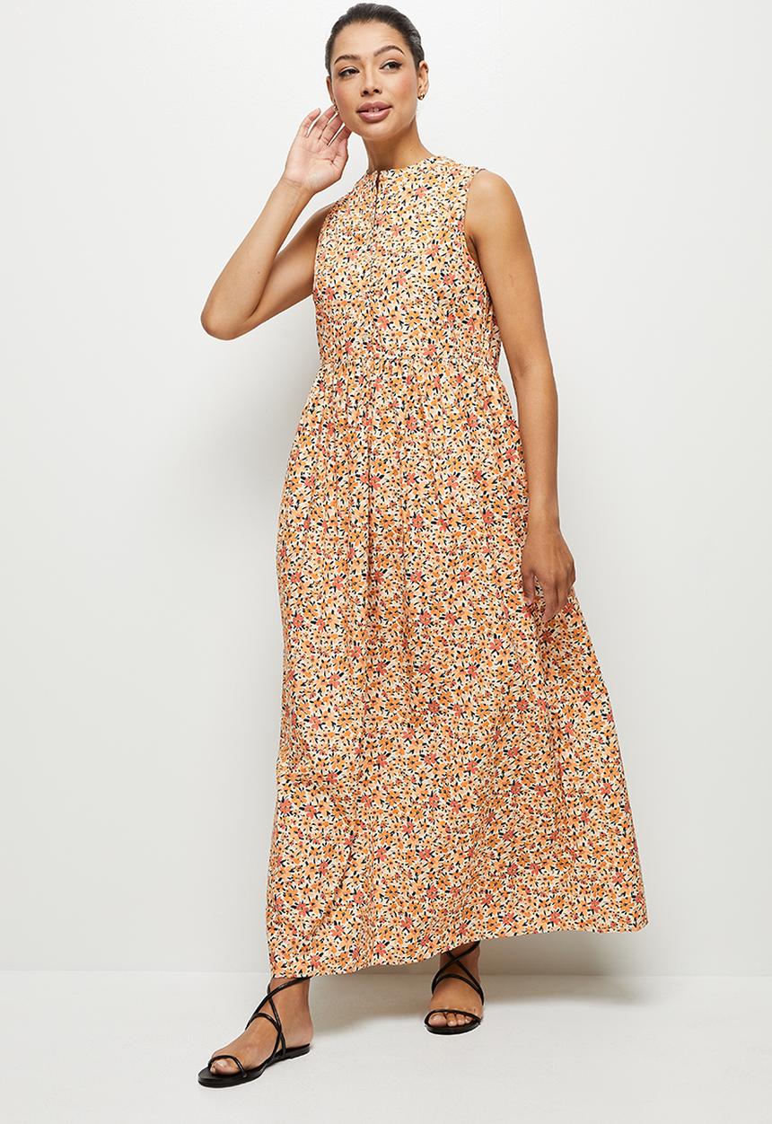 edit - A-line poplin maxi dress - multi 