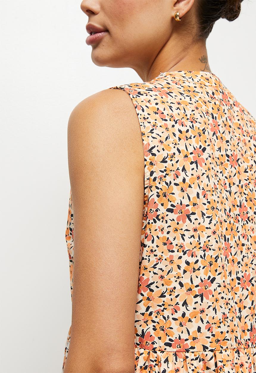 edit - A-line poplin maxi dress - multi 