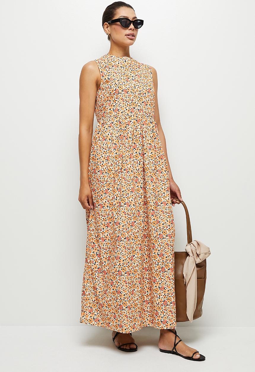 edit - A-line poplin maxi dress - multi 