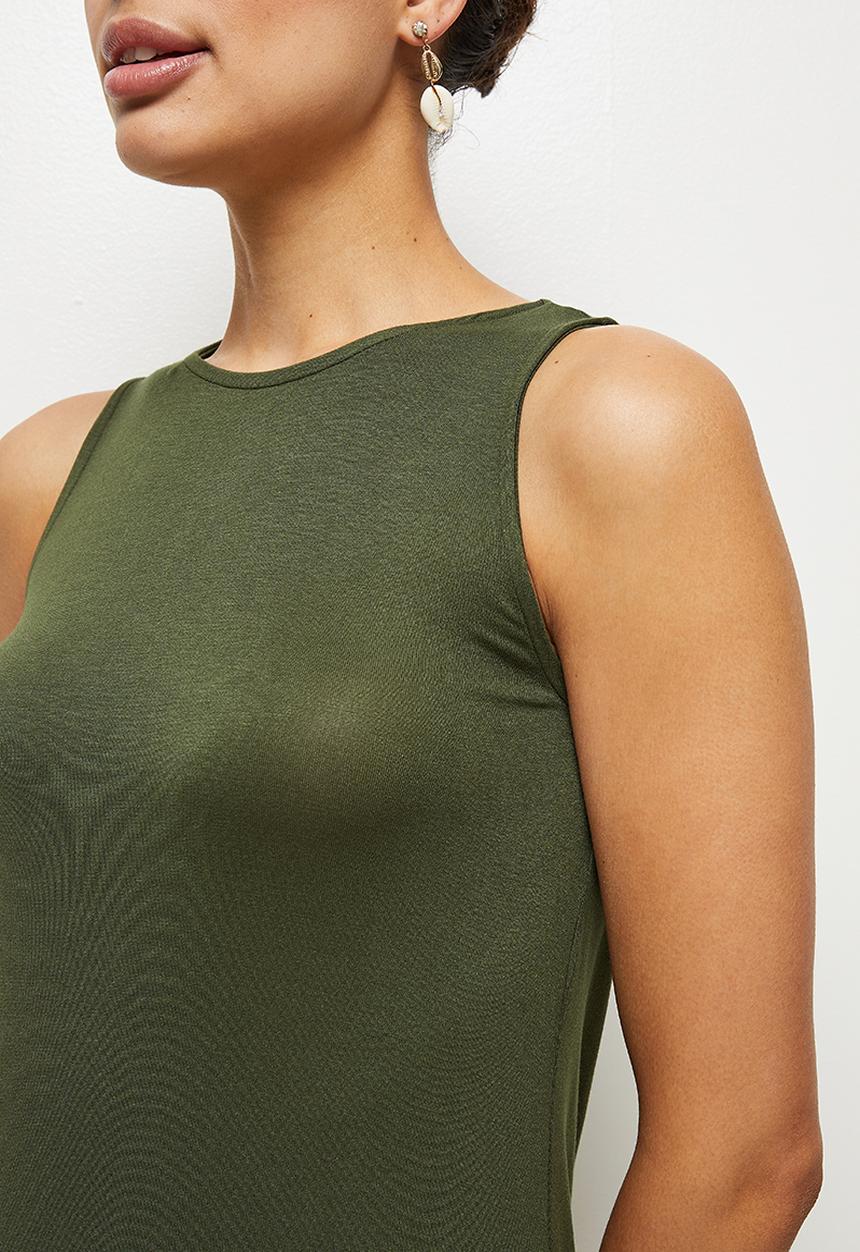 edit - Knit cutaway maxi - olive