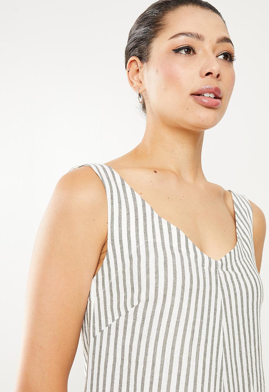 AMANDA LAIRD CHERRY - Ivy dress - cream & khaki 