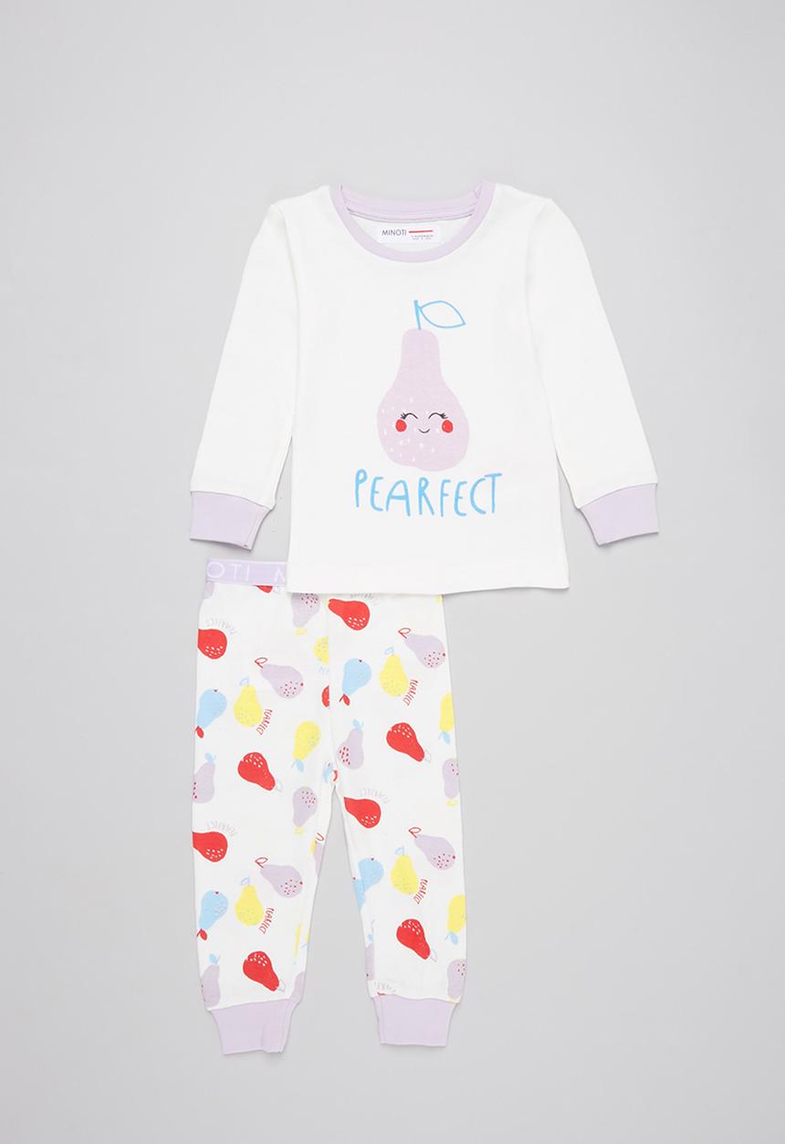 MINOTI - 2-piece pearfect pyjama set - white & purple