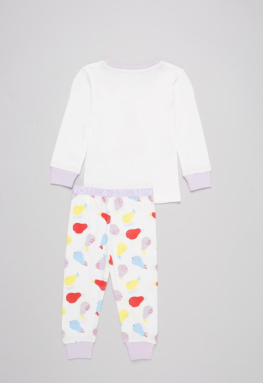 MINOTI - 2-piece pearfect pyjama set - white & purple