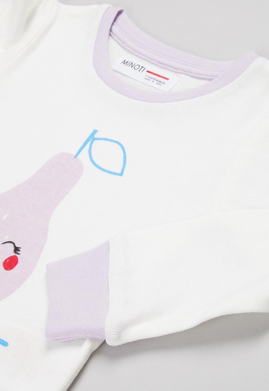MINOTI - 2-piece pearfect pyjama set - white & purple