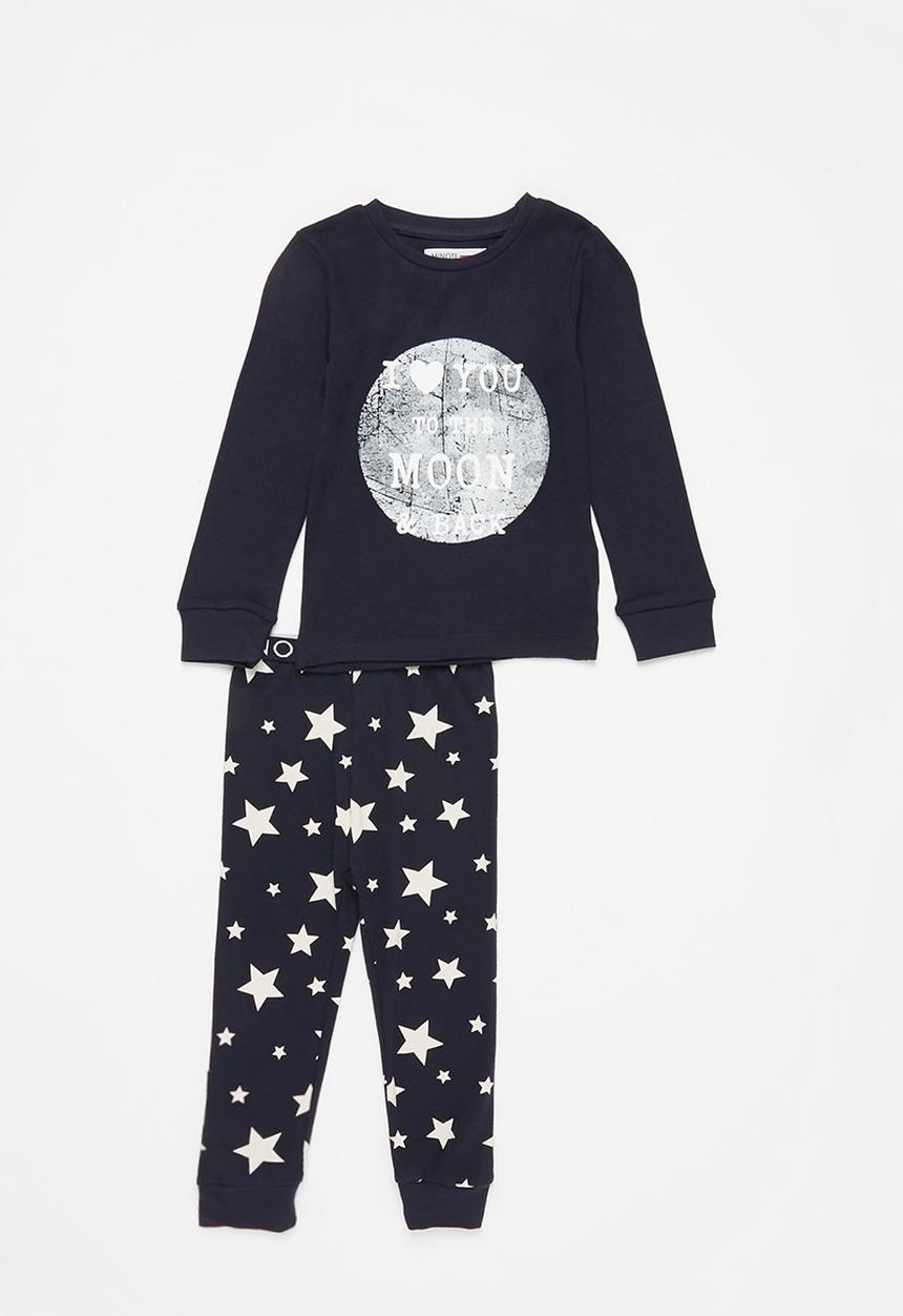MINOTI - 2-piece i love you to the moon pyjama set - navy
