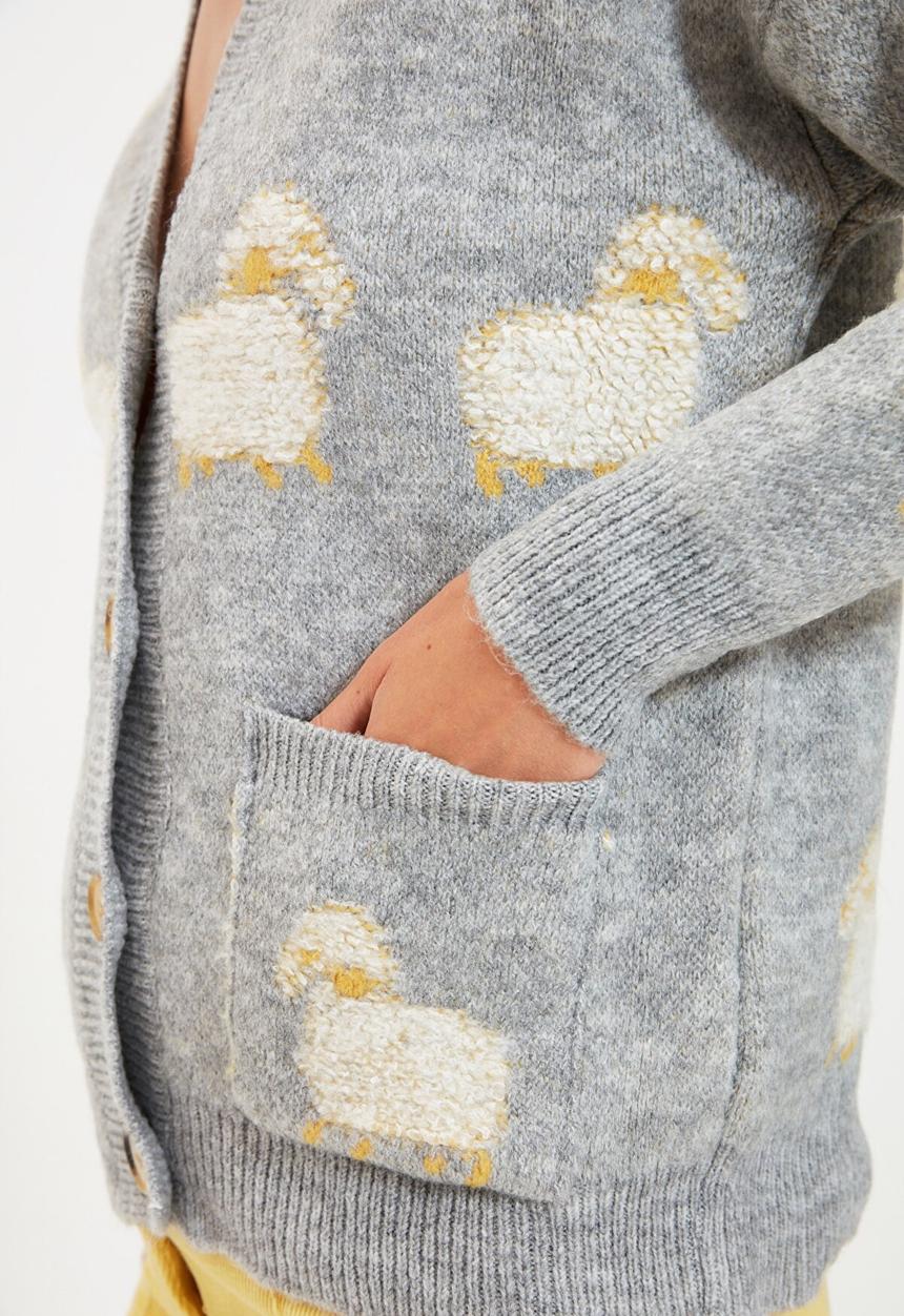 Trendyol - Jacquard knit cardigan - grey