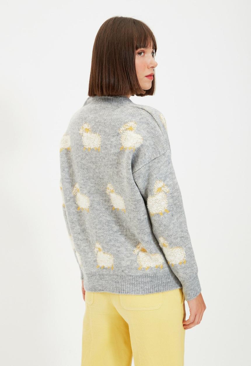 Trendyol - Jacquard knit cardigan - grey