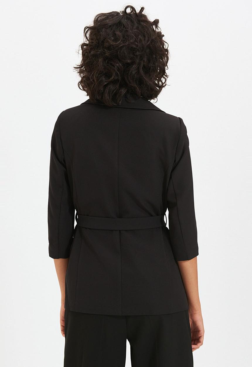 Trendyol - Tie blazer jacket - black