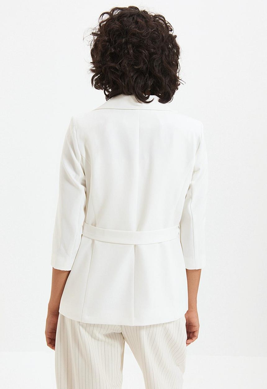 Trendyol - Tie blazer jacket - white