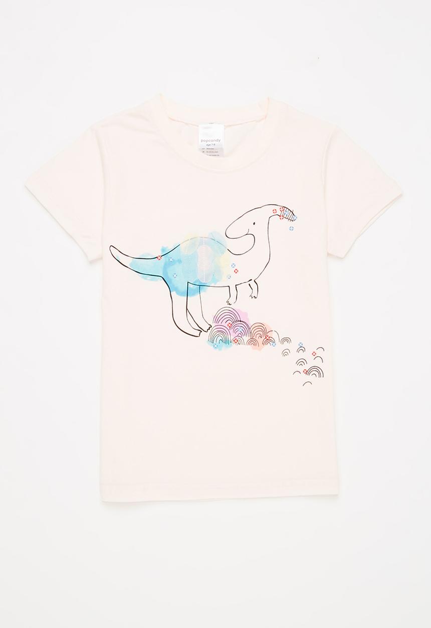 Pop Candy - Girls dino tee - light pink