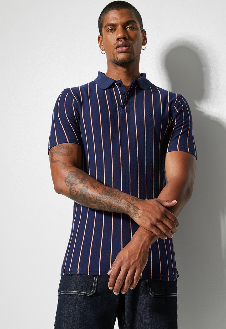 Superbalist - Luka slim stripe golfer - multi