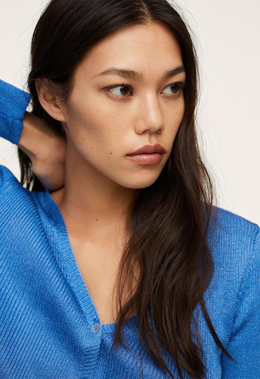 MANGO - Cardigan mecano - medium blue